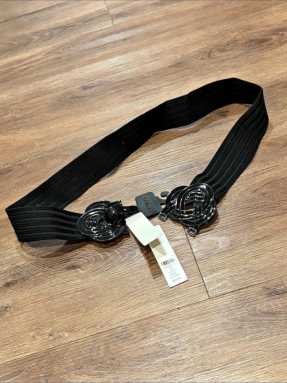 Chico's Black Stretch Belt M/L